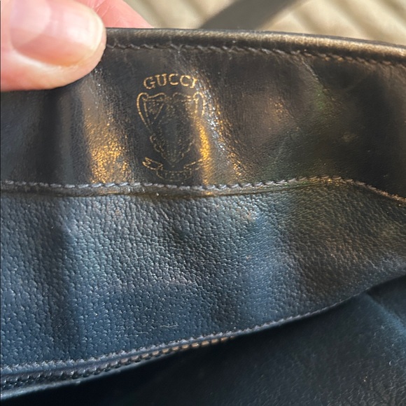 Gucci GG Britt Blondie Bag Shoulder Purse Coated Canvas Italian Navy Leather - Picture 9 of 17